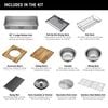 45&rdquo; Workstation Undermount Single Bowl 16 Gauge Stainless Steel Kitchen Sink with 2-Tier&nbsp;WorkFlow&trade; Ledge and Accessories